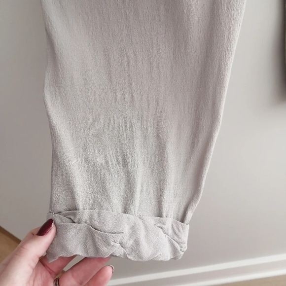 Aritzia Wilfred Marais Lightweight Trouser Pants Gray Rolled Cuffs Medium - Picture 7 of 16